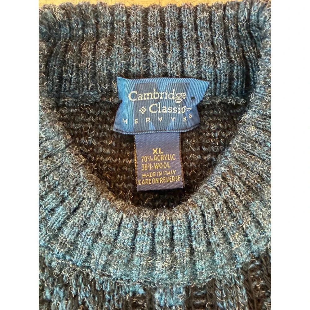 Vintage 90s Made in Italy Cambridge Classics Wool Blend Chunky Knit Sweater - XL
